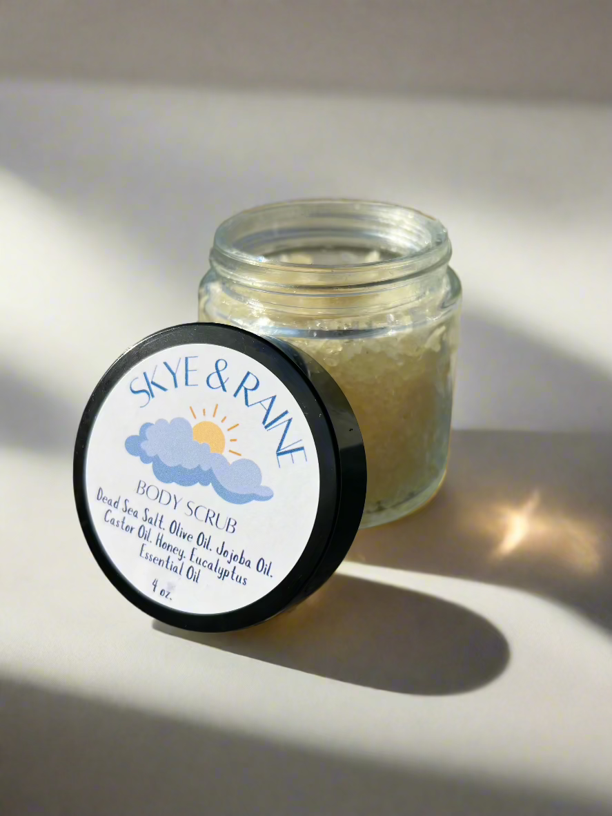 Eucalyptus Scented Dead Sea Salt Body Scrub 4oz